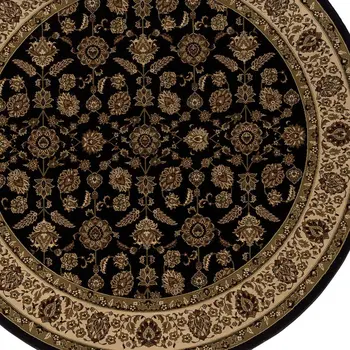 8' Brown Oriental Round Rug