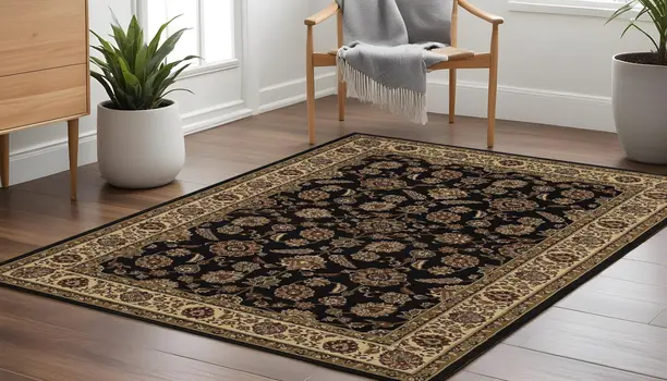 8' Brown And Ivory Oriental Square Rug