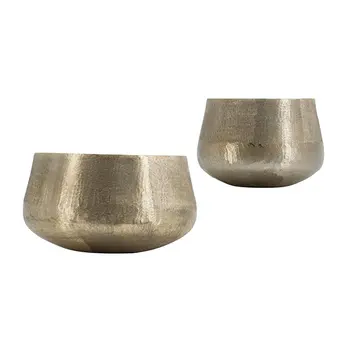 7" Gold Round Aluminum Table Vase