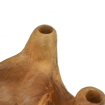 8" Natural Round Solid Wood Table Vase