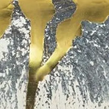 8" Gold Gray And Ivory Abstract Bud Ceramic Table Vase