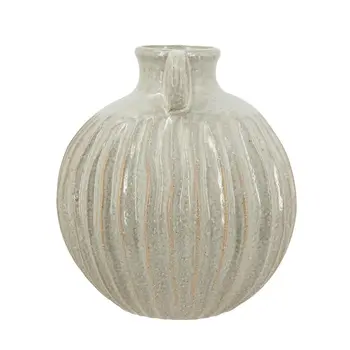 10" Sage And Gray Round Ceramic Table Vase