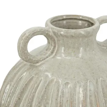10" Sage And Gray Round Ceramic Table Vase