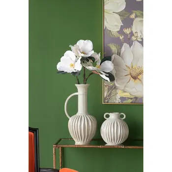 10" Sage And Gray Round Ceramic Table Vase