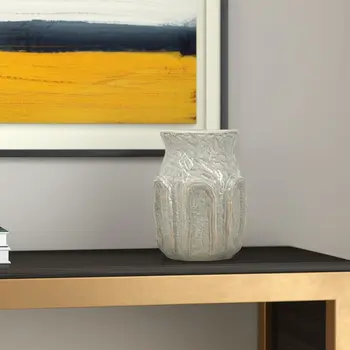 8" Sage And Gray Round Ceramic Table Vase
