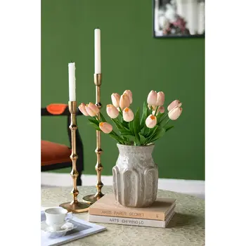 8" Sage And Gray Round Ceramic Table Vase