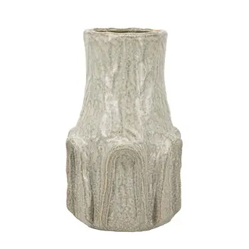 12" Sage And Gray Round Ceramic Table Vase