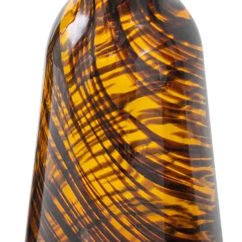 Set of Four Brown Round Glass Decorative Bottles