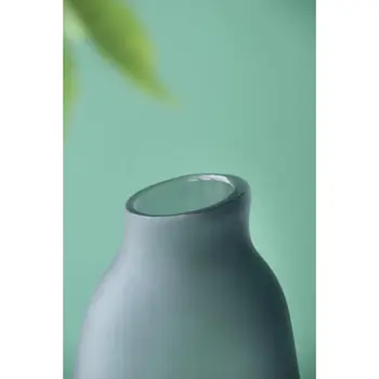 17" Charcoal And Orange Ombre Round Glass Table Vase