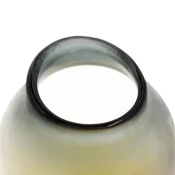 11" Charcoal And Orange Ombre Round Glass Table Vase