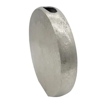 15" Silver Round Aluminum Table Vase