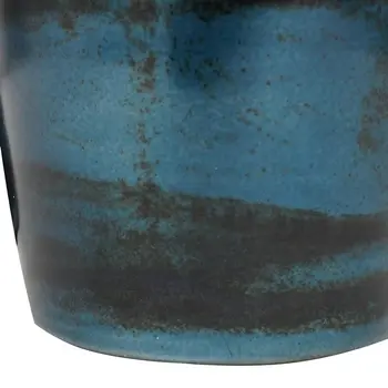 Set of Two Blue And Purple Round Glass Floor Vase