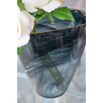 9" Charcoal Oval Glass Table Vase