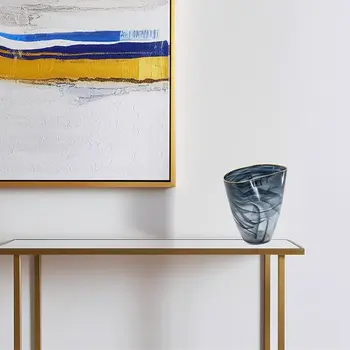 9" Charcoal Oval Glass Table Vase