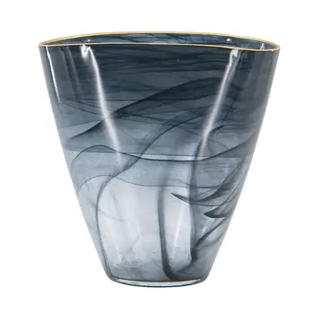 9" Charcoal Oval Glass Table Vase