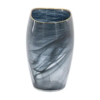 9" Charcoal Oval Glass Table Vase