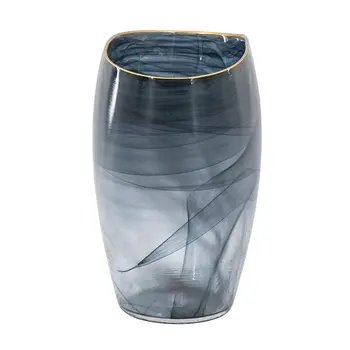 9" Charcoal Oval Glass Table Vase