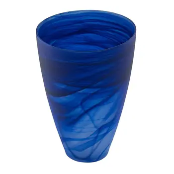 12" Blue Round Glass Table Vase