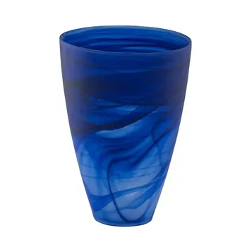 12" Blue Round Glass Table Vase