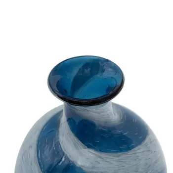 13" Blue And White Bud Glass Table Vase