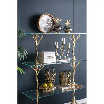 11" Gray And Gold Round Glass Table Vase