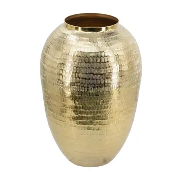 17" Gold Round Aluminum Table Vase