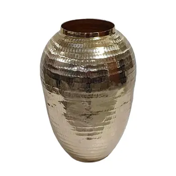 17" Gold Round Aluminum Table Vase
