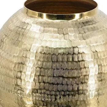 17" Gold Round Aluminum Table Vase