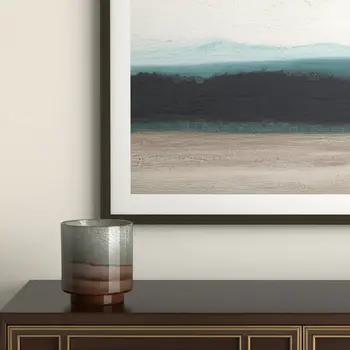 9" Gray And Brown Ombre Round Glass Table Vase