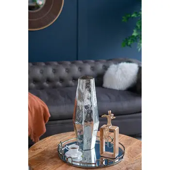 20" Silver Cylinder Glass Table Vase