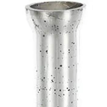 25" Silver Floral Bud Glass Table Vase