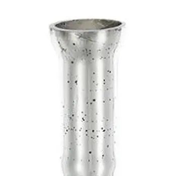 25" Silver Floral Bud Glass Table Vase