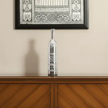 25" Silver Floral Bud Glass Table Vase