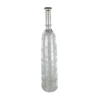 30" Silver Floral Round Glass Table Vase