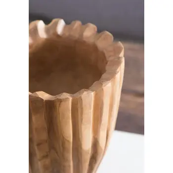 8" Natural Wavy Solid Wood Table Vase