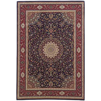 10' X 13' Blue And Red Oriental Area Rug
