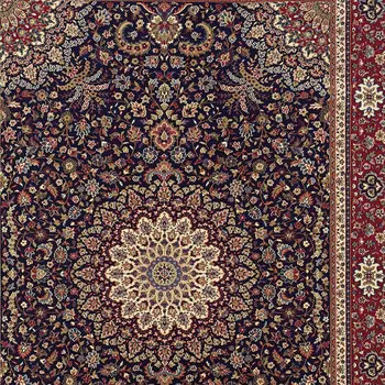 4' X 6' Blue Red and Ivory Oriental Area Rug