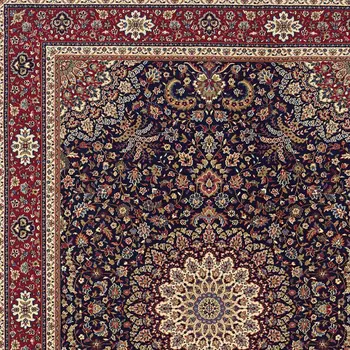 7' X 10' Blue And Red Oriental Area Rug