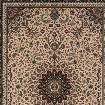8' X 11' Ivory And Black Oriental Area Rug
