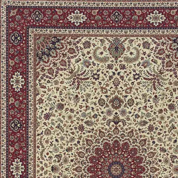 5' X 8' Ivory And Red Oriental Area Rug