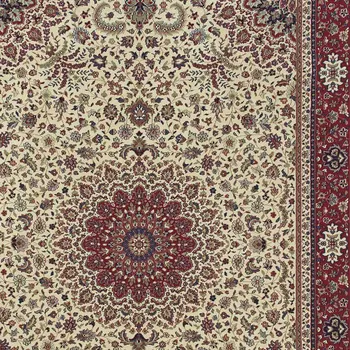 8' X 11' Ivory And Red Oriental Area Rug