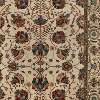 5' X 8' Ivory And Red Floral Area Rug