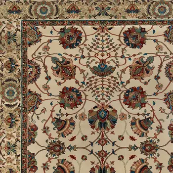 4' X 6' Ivory Red and Blue Floral Area Rug