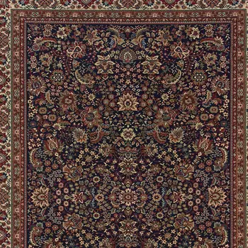 4' X 6' Blue Red and Ivory Oriental Area Rug