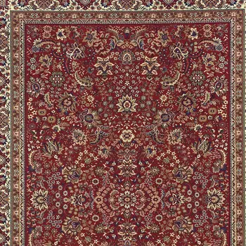 8' X 11' Red And Ivory Oriental Area Rug