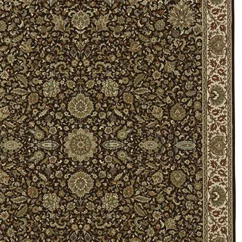 4' X 6' Ivory Black and Brown Oriental Area Rug