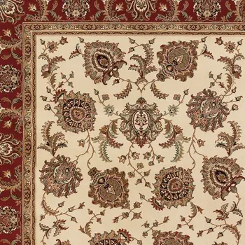 5' X 8' Ivory And Red Oriental Area Rug