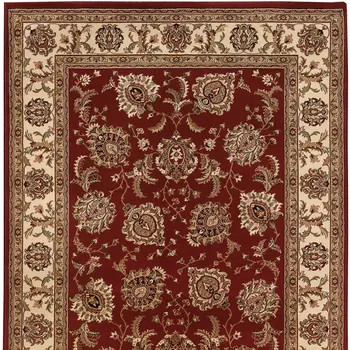 4' X 6' Ivory and Red Oriental Area Rug