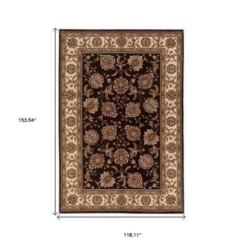 10' X 13' Brown Oriental Area Rug