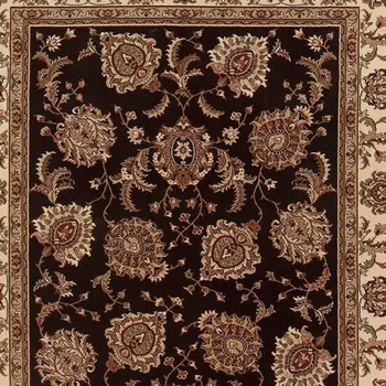 5' X 8' Brown And Ivory Oriental Area Rug